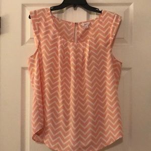 Candies Pink and White Chevron Top